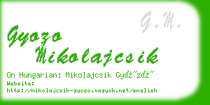 gyozo mikolajcsik business card